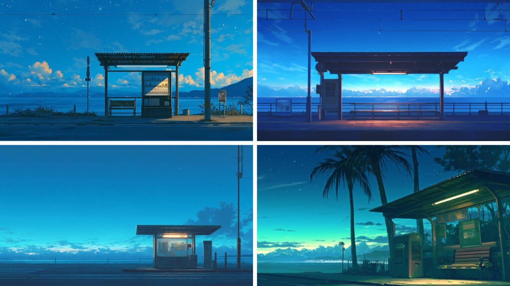 バス停(夜)|haruo design