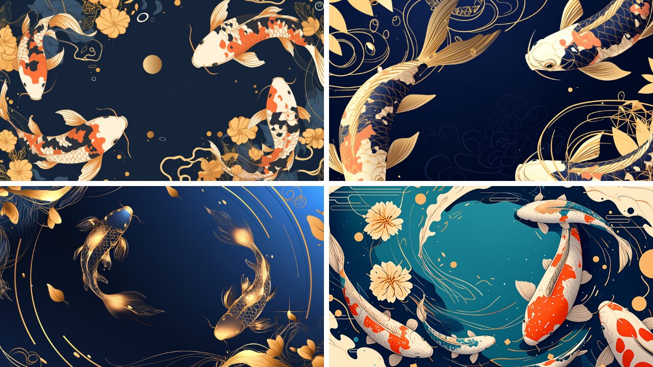 錦鯉（背景）｜haruo design